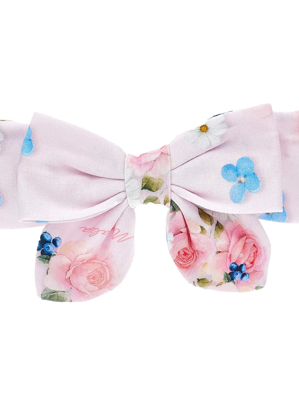 Monnalisa Haarband met strikdetail en bloemenprint Roze