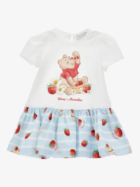 Monnalisa strawberry-print dress