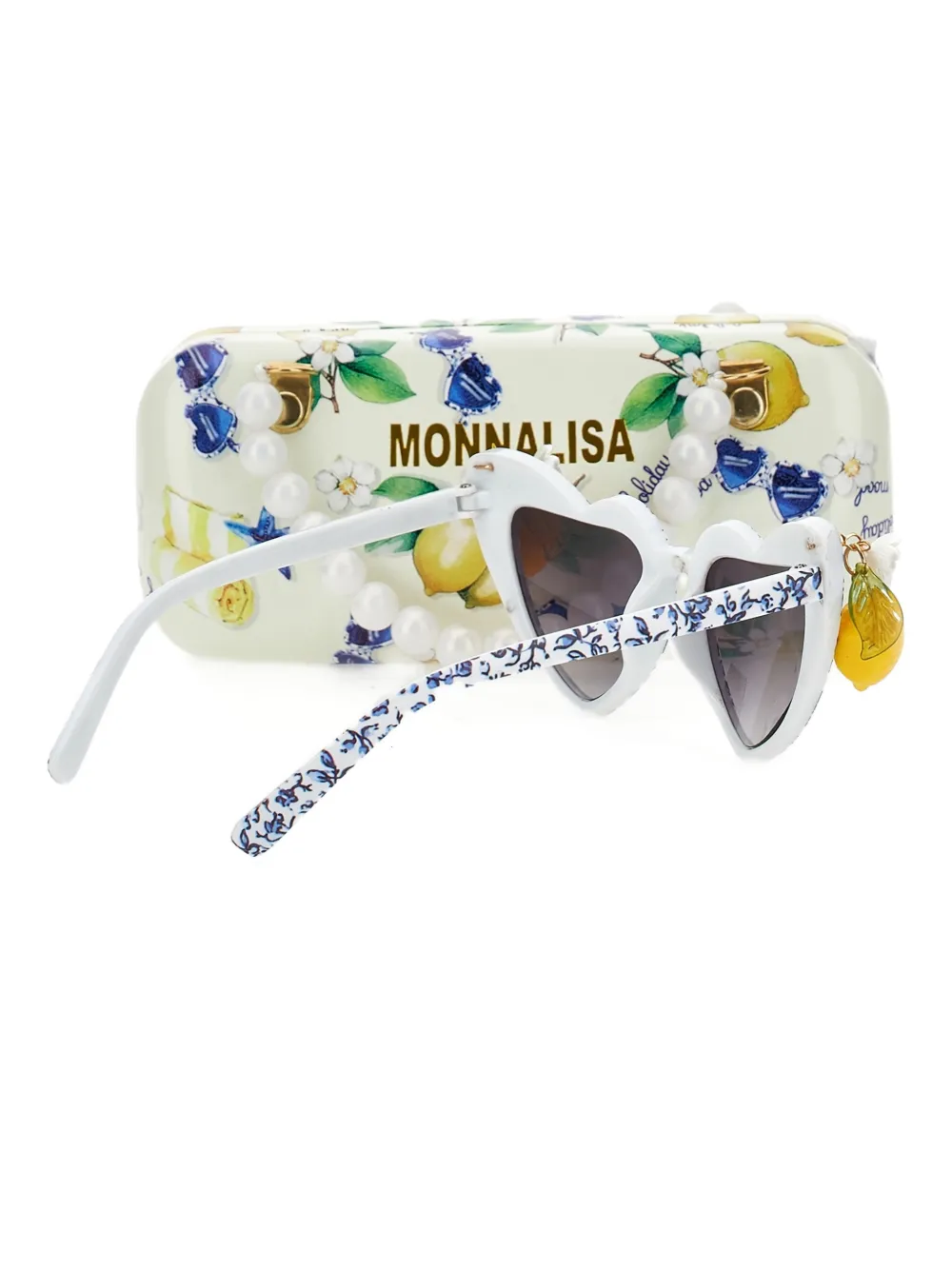 Monnalisa Heart-shaped Charm Sunglasses - White 