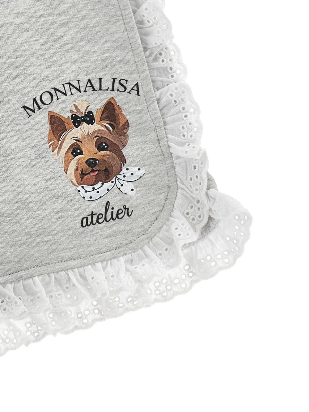 Dog-Print Ruffled Shorts