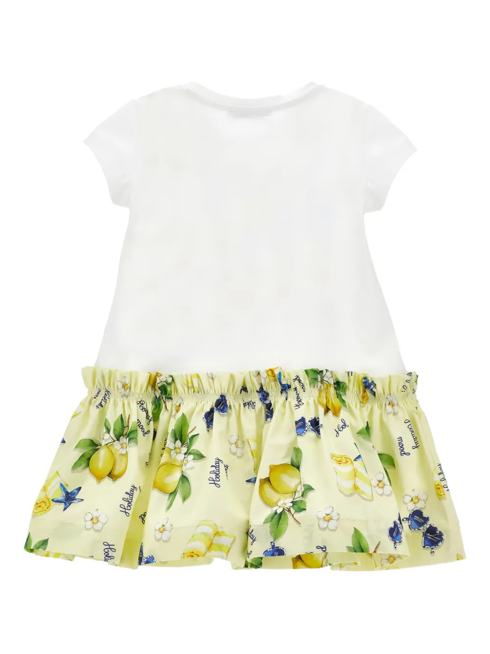 Monnalisa x Disney jurk met ruches en print Wit