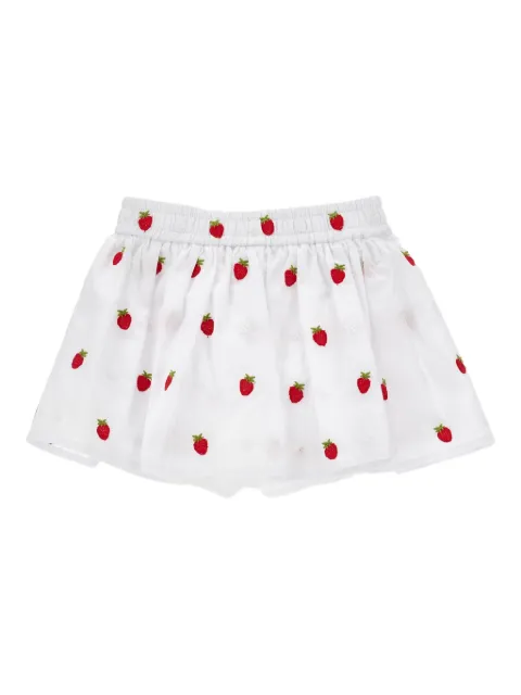 Monnalisa strawberry-embroidered shorts