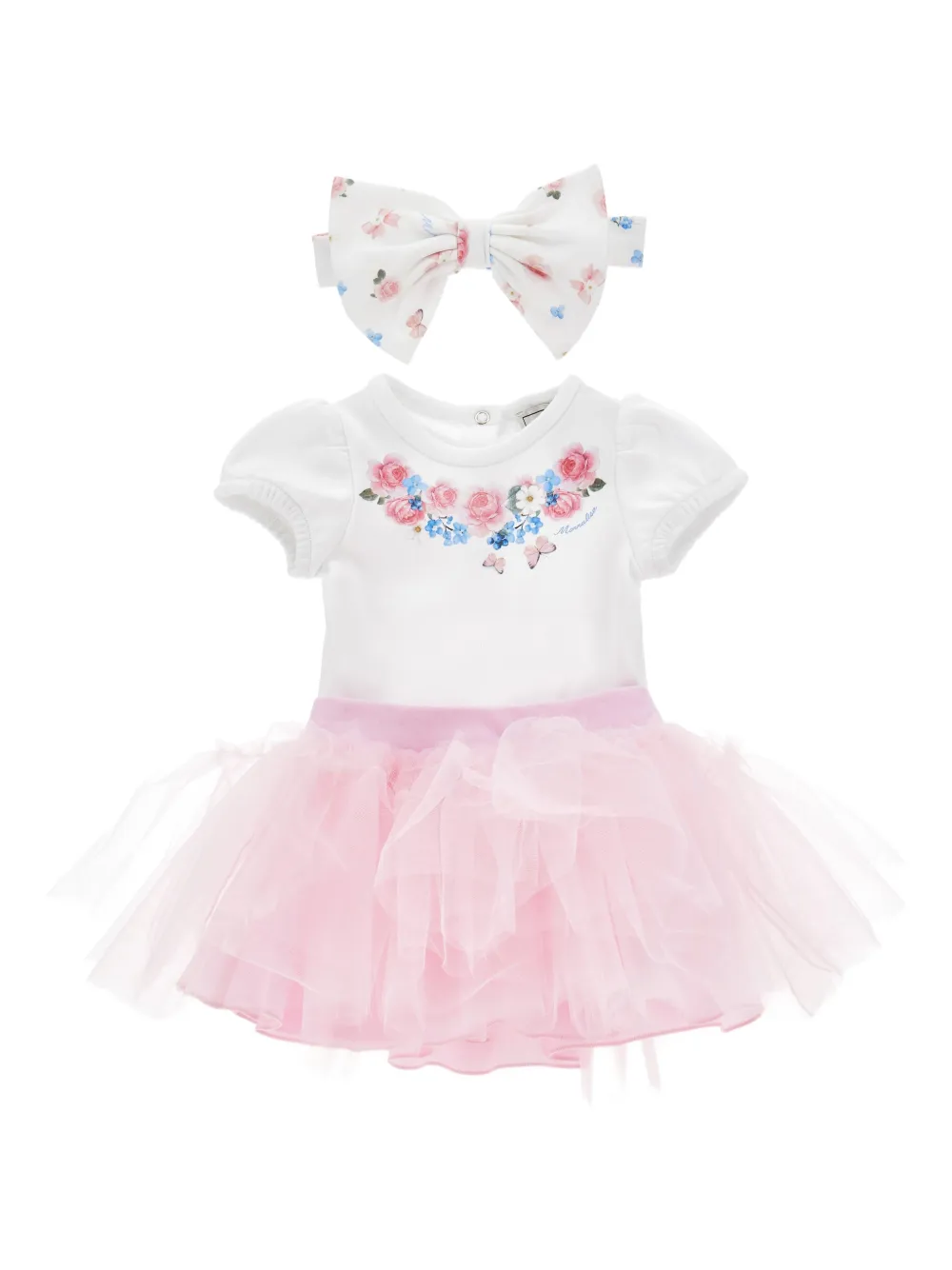 Monnalisa Set neonato a fiori - Bianco