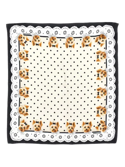 Monnalisa polka-dot dog-motif scarf