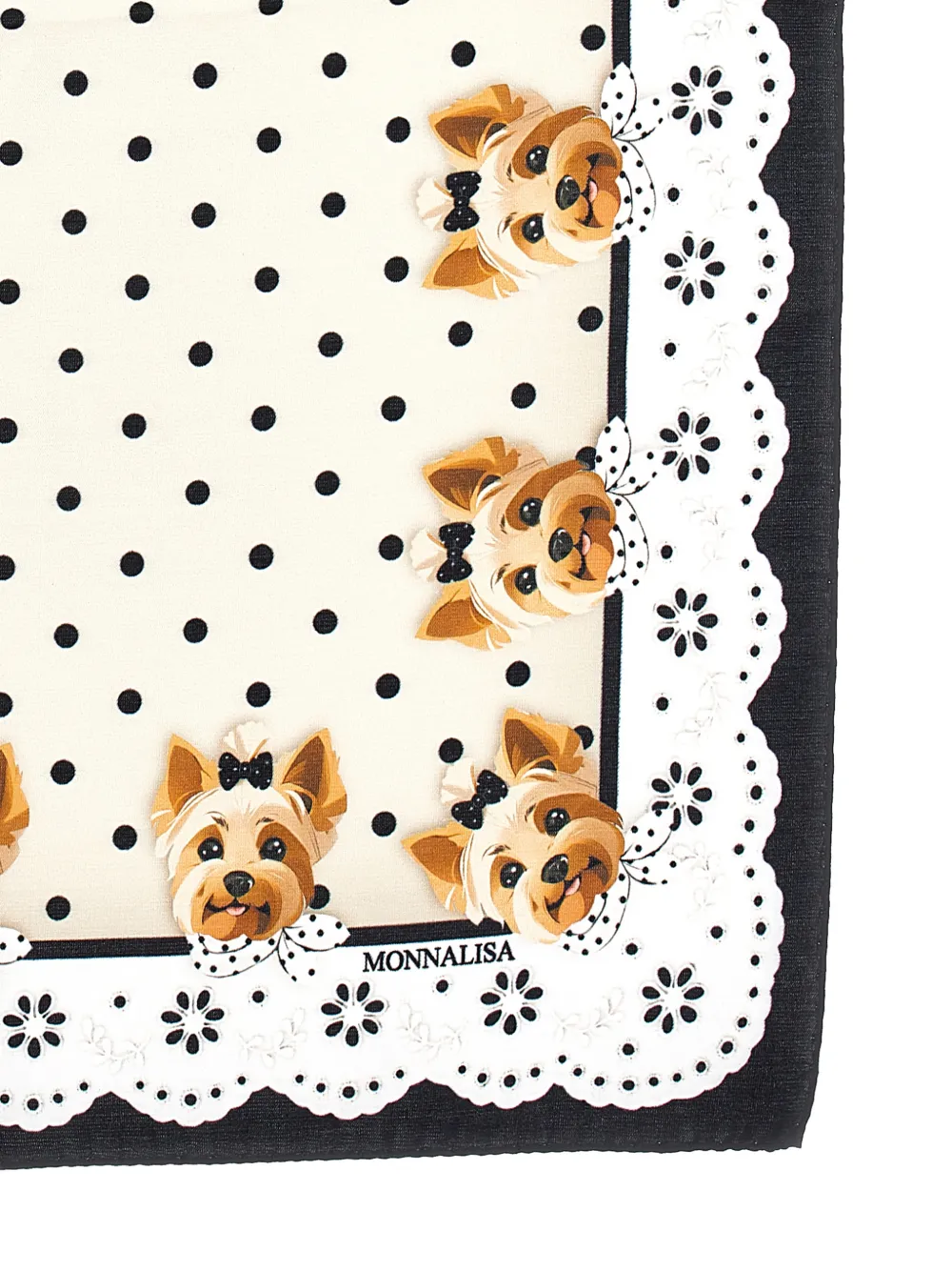 Polka-Dot Dog-Motif Scarf