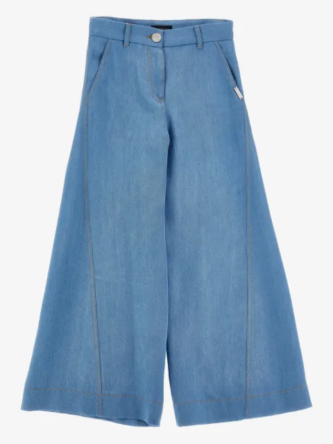 Monnalisa logo-plaque button trousers