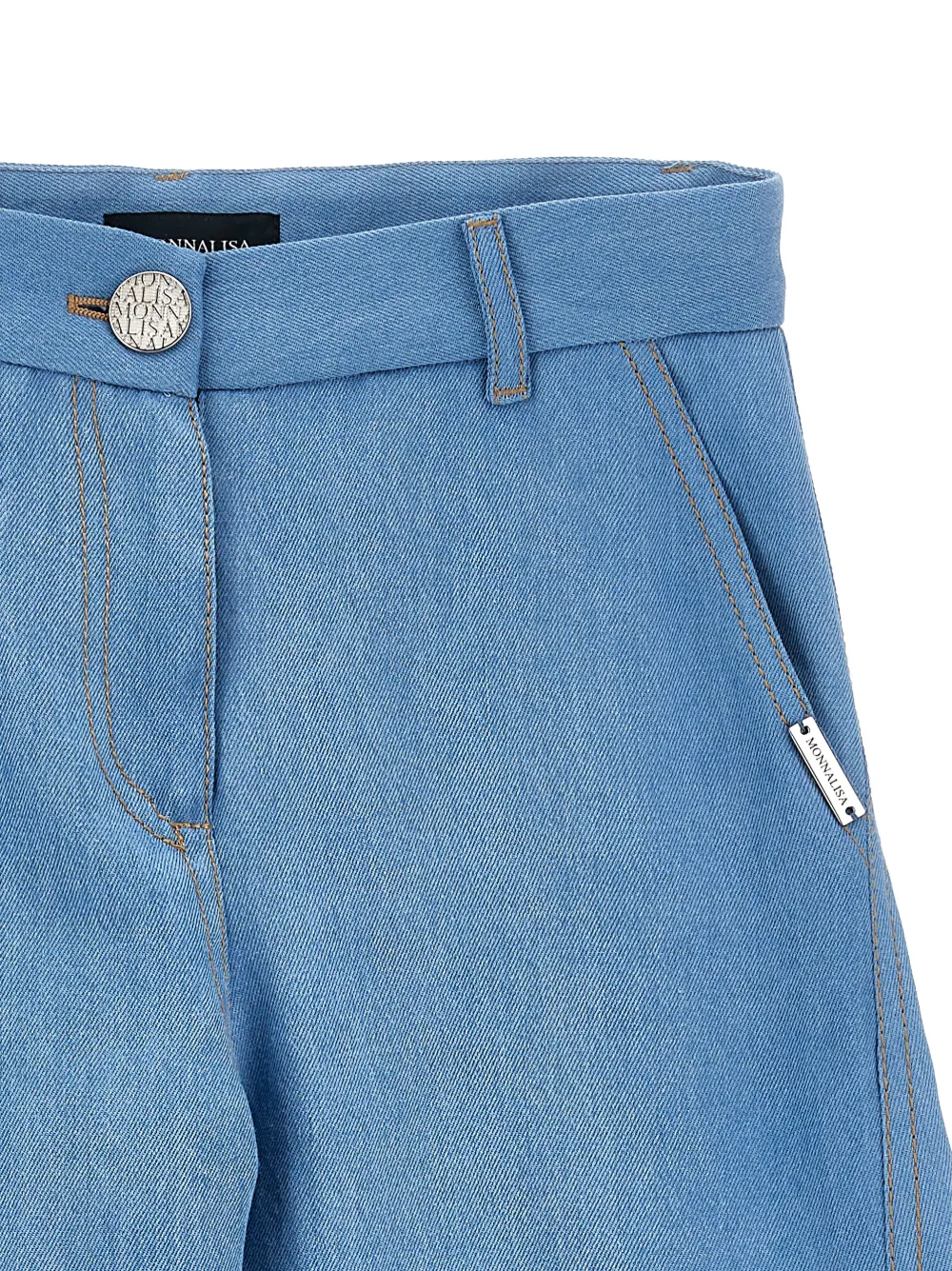  Monnalisa Logo-plaque Button Trousers - Blue 
