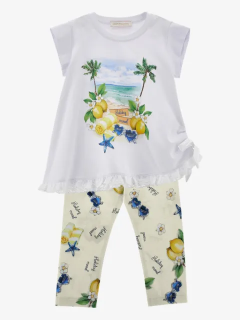 Monnalisa graphic-print trousers set