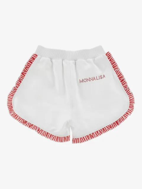 Monnalisa ruffled logo-detail shorts