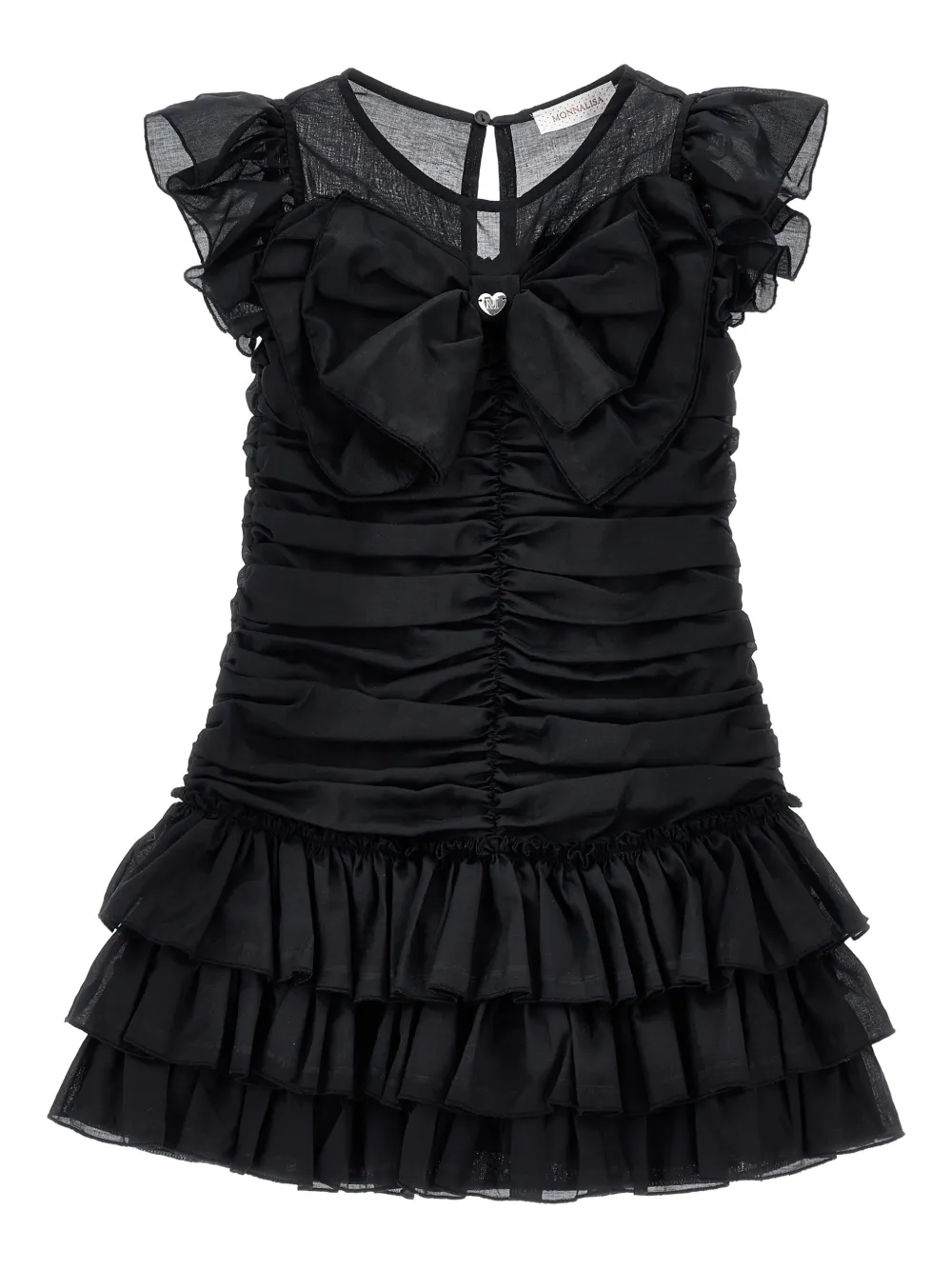 Monnalisa Abito con ruches - Nero