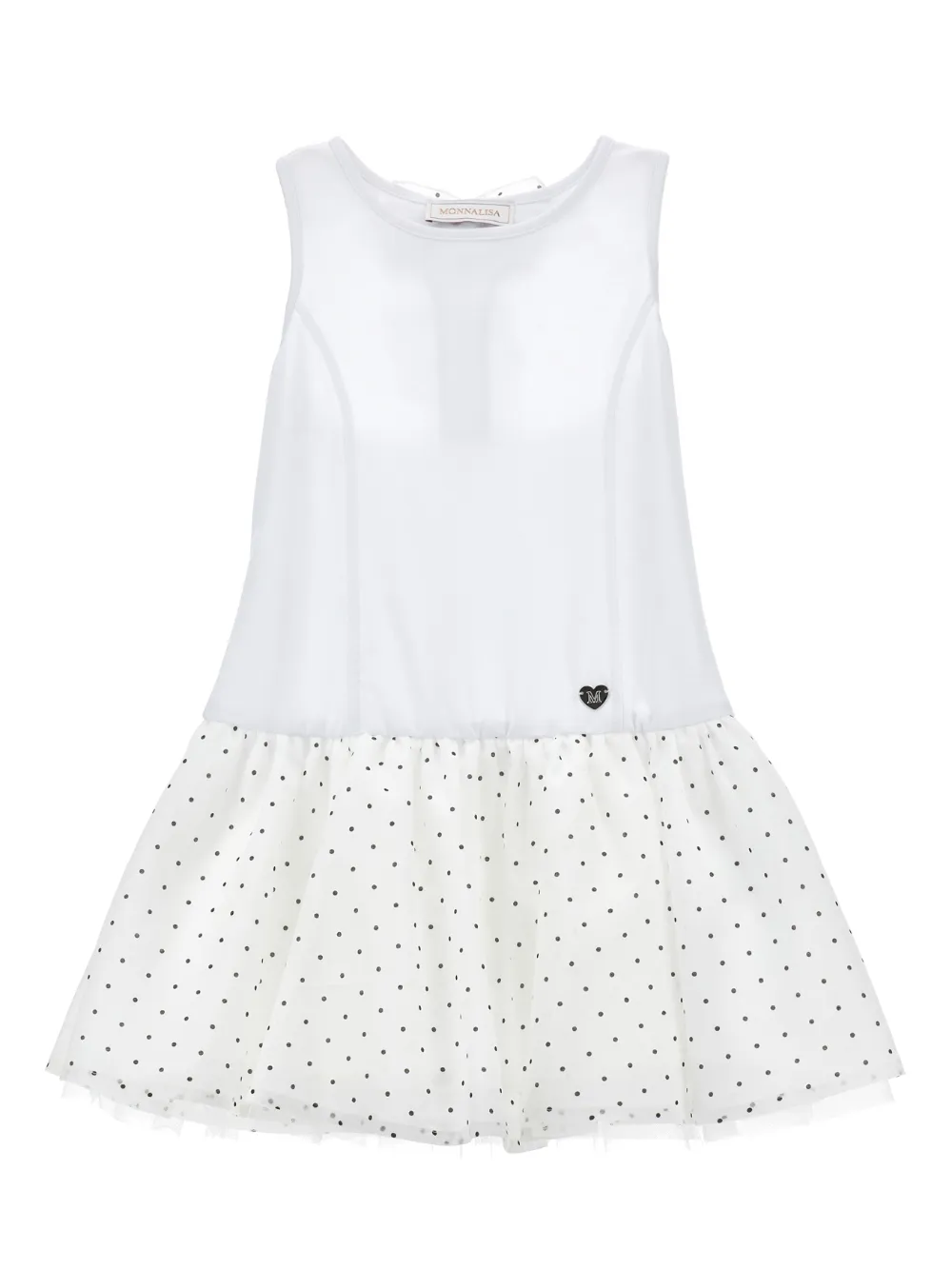 Monnalisa Abito a pois con fiocco - Bianco