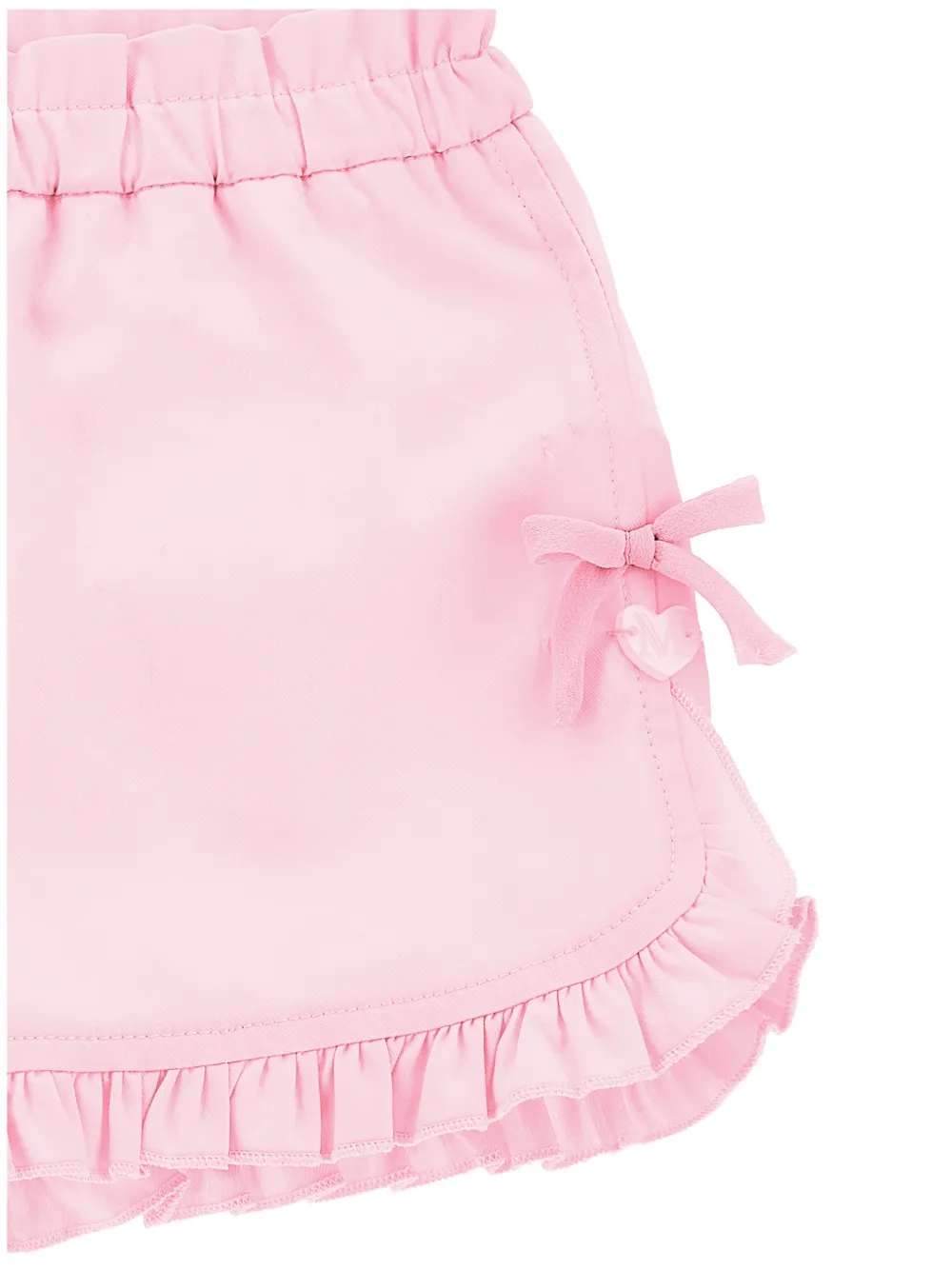  Monnalisa Ruffled-trim Bow-detail Shorts - Pink 