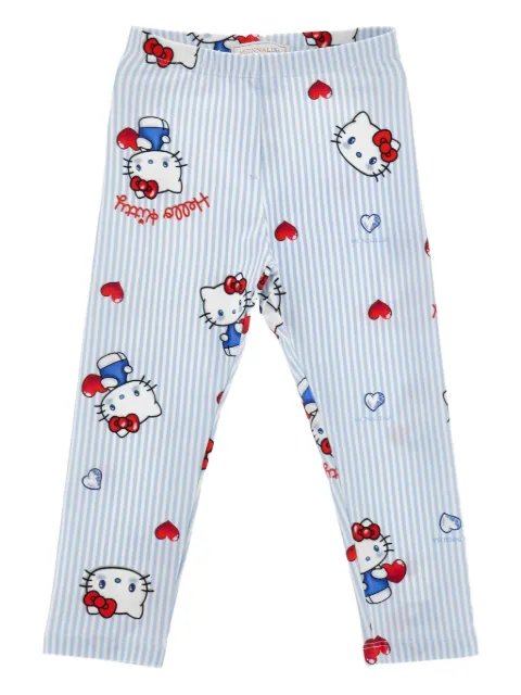 Monnalisa pantalones con motivo de rayas en colaboración con Hello Kitty