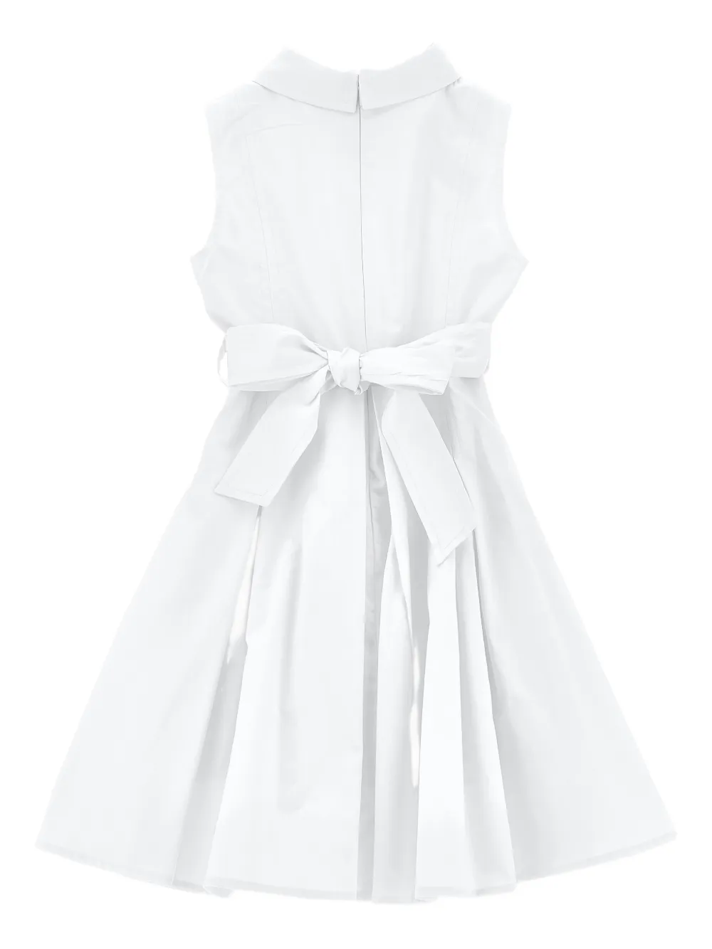  Monnalisa Collared Belted Dress - White 