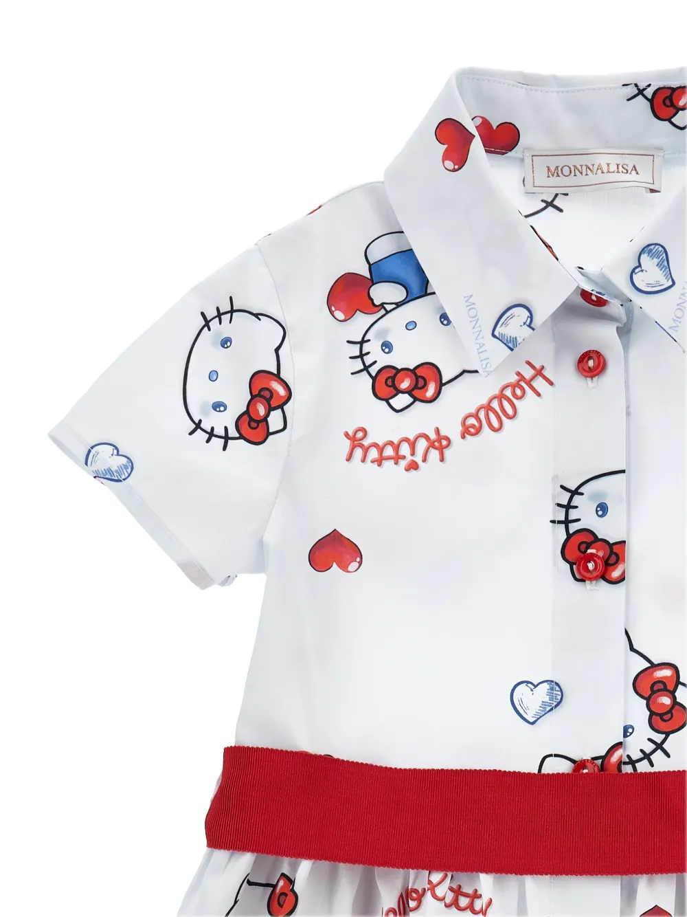 Monnalisa Jurk met knopen Wit