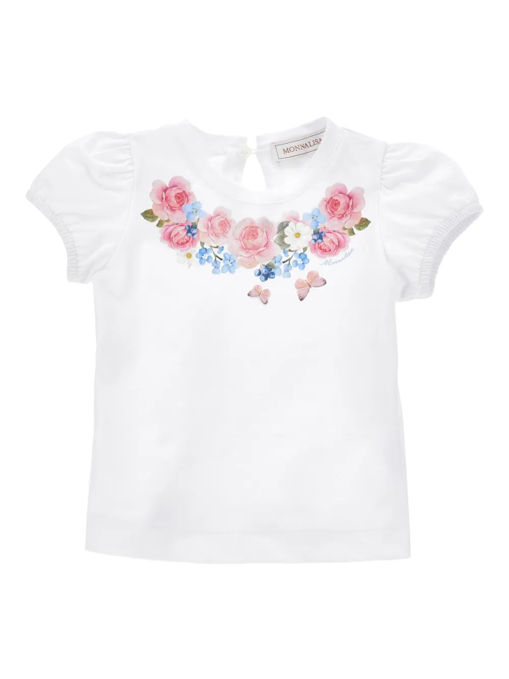 Monnalisa T-shirt con maniche a palloncino - Bianco