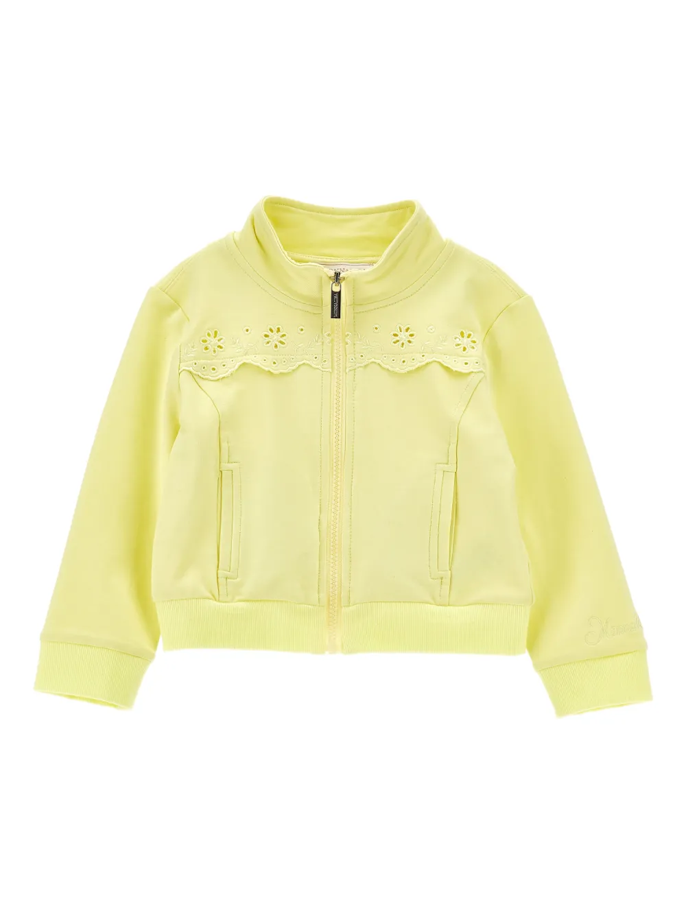 Monnalisa Felpa con ricamo a fiori - Giallo