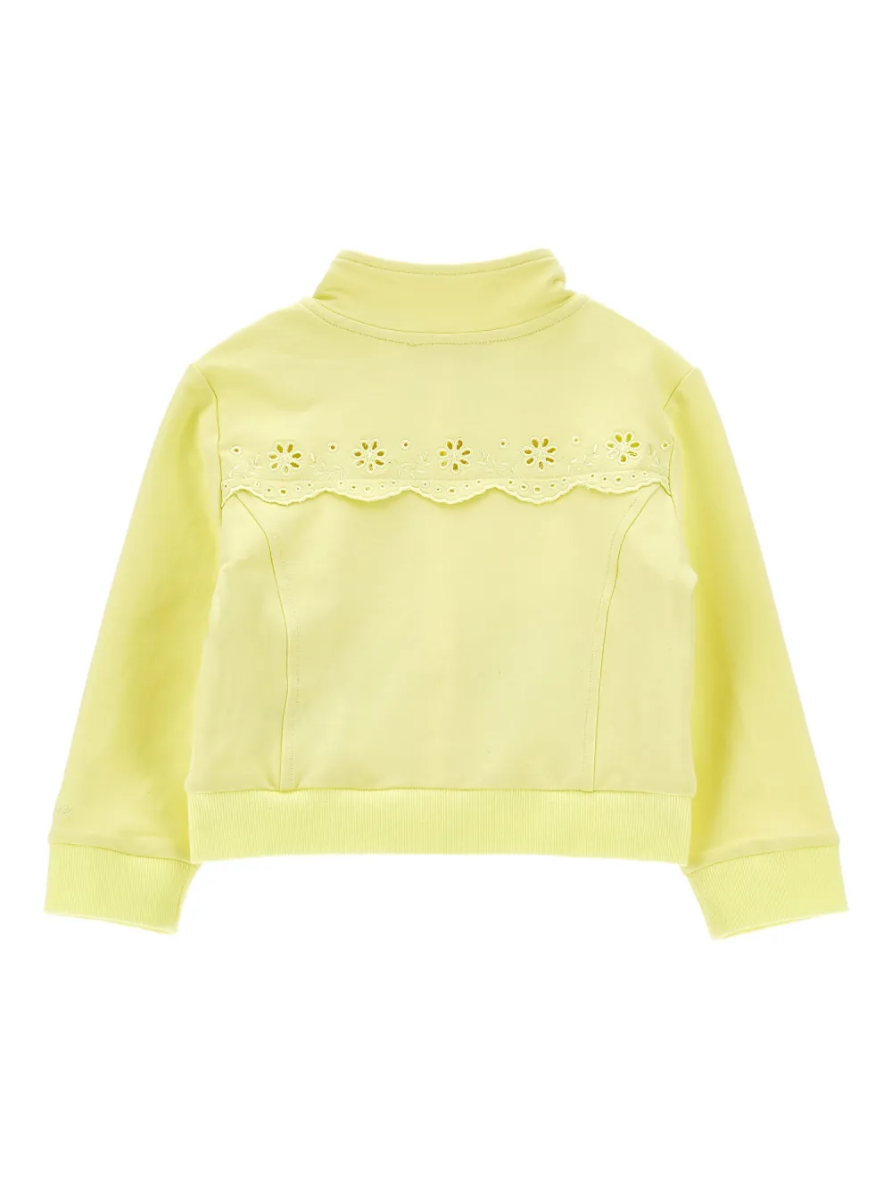  Monnalisa Floral-embroidered Zip-fastening Sweatshirt - Yellow 