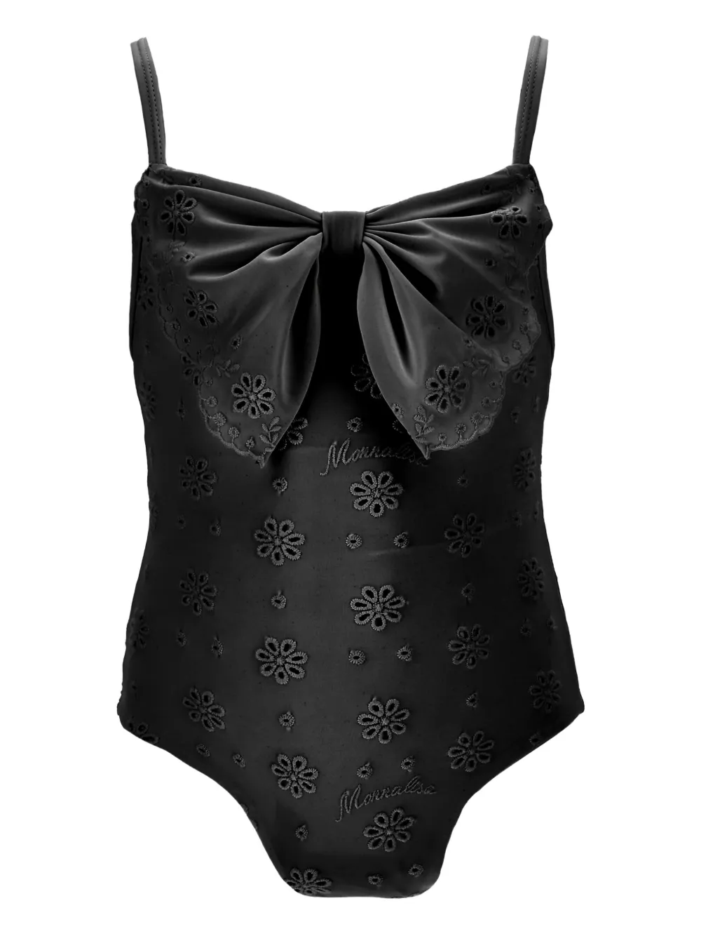 Monnalisa Costume intero a fiori - Nero