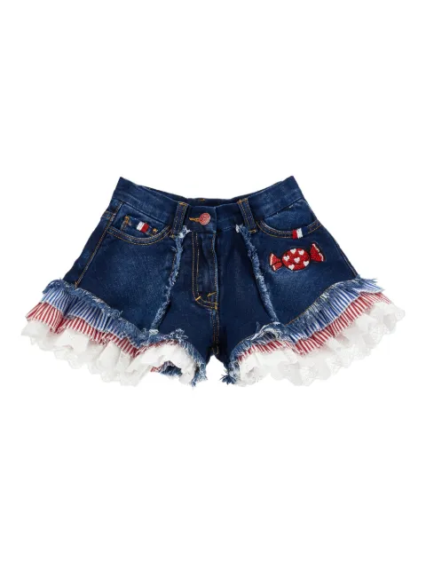 Monnalisa detail-appliqué fringed shorts
