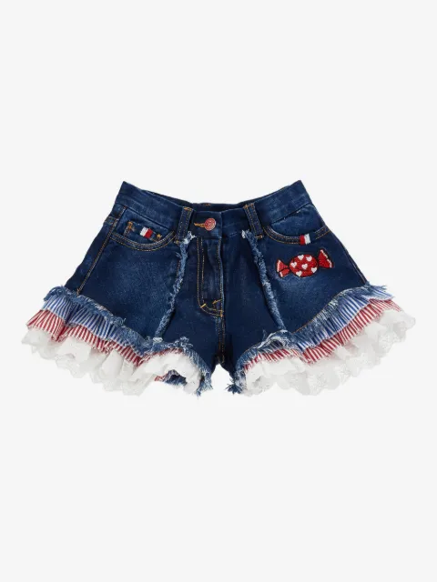 Monnalisa detail-appliqué fringed shorts