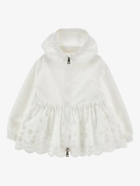 Monnalisa floral-embellishment hooded jacket