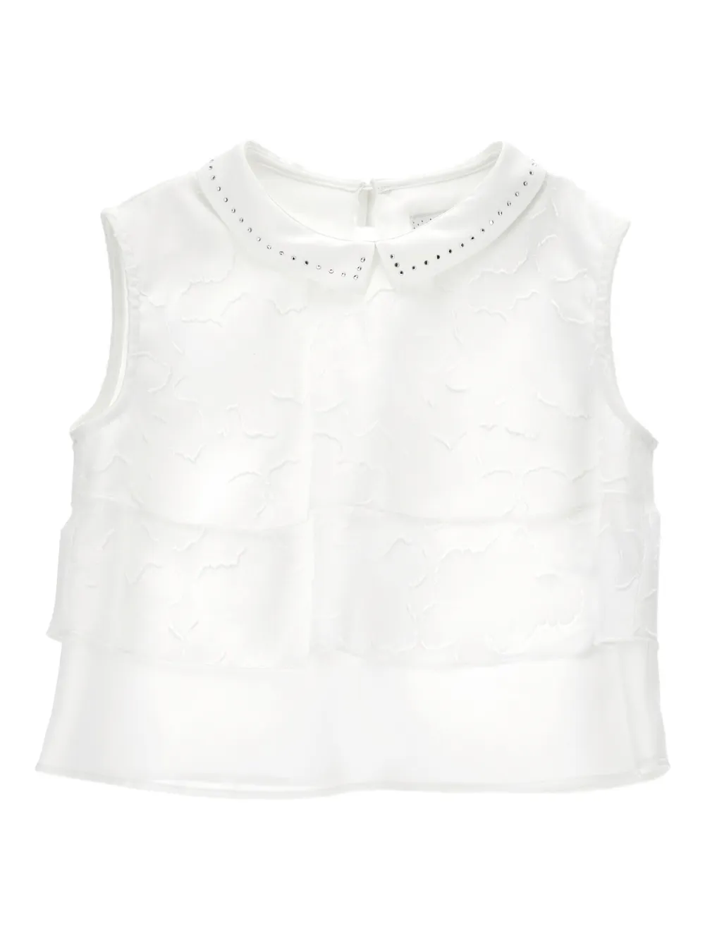 Monnalisa Top con ruches - Bianco
