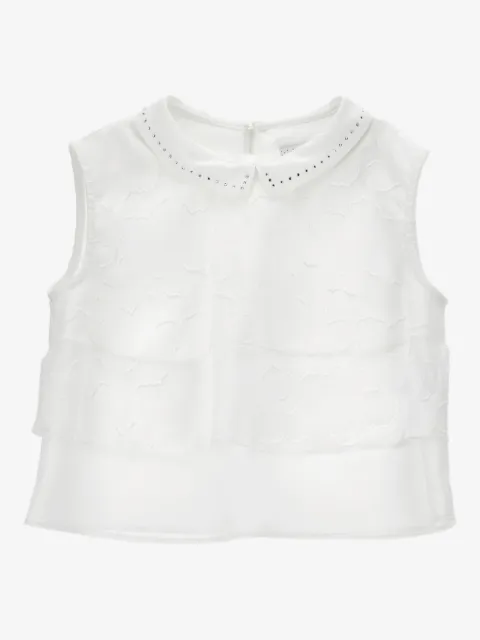 Monnalisa embellished ruffled top