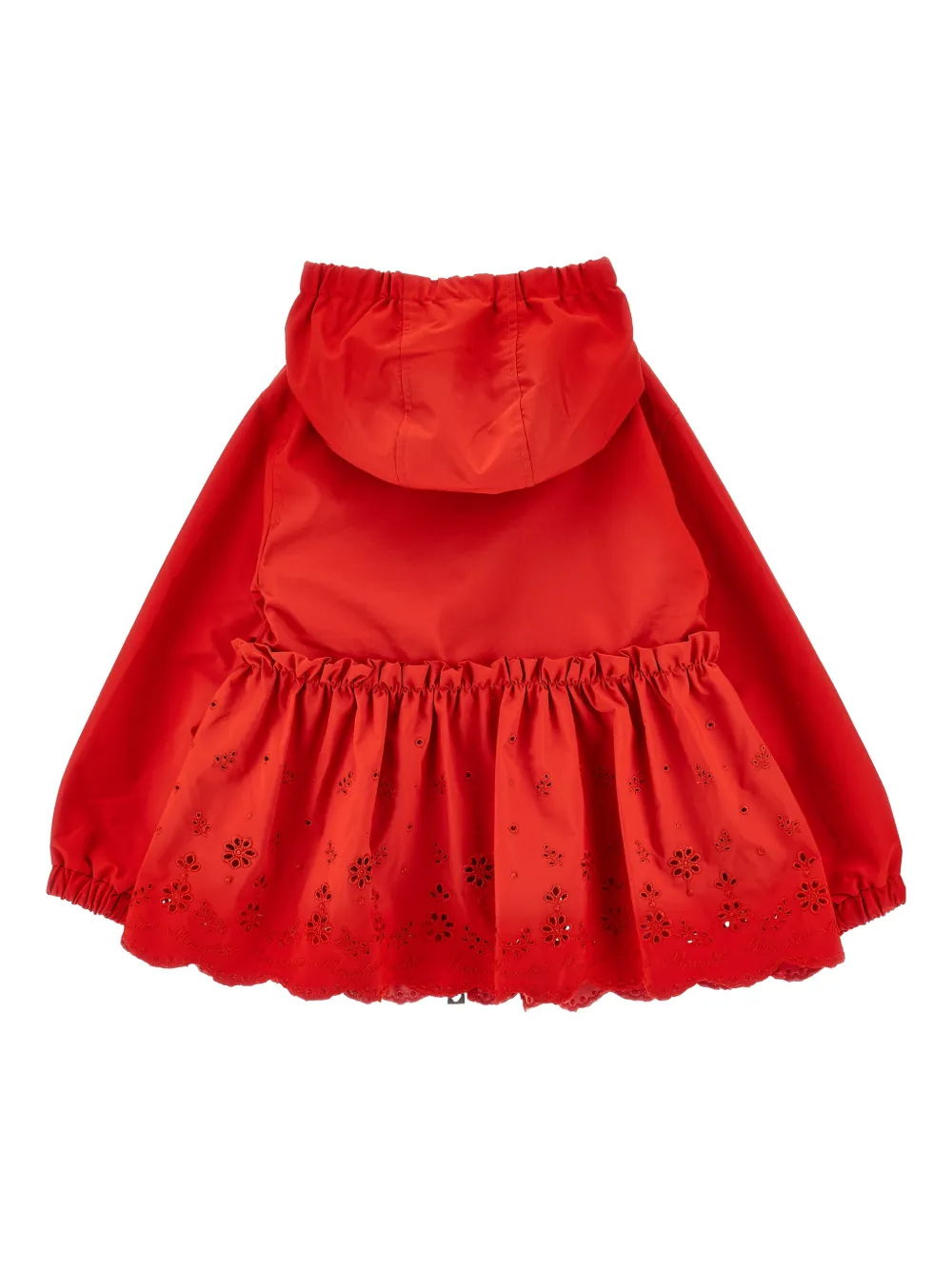  Monnalisa Ruffled Eyelet Jacket - Red 