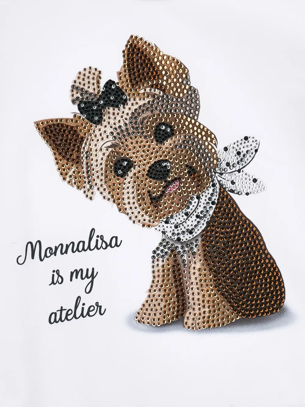 Monnalisa T-shirt met verfraaide print Wit
