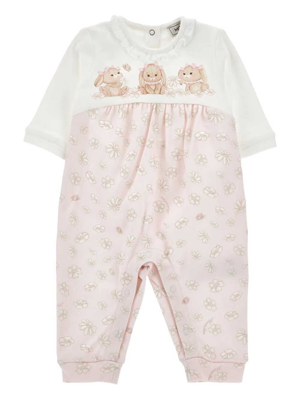 Monnalisa Tutina a fiori con ruches - Rosa