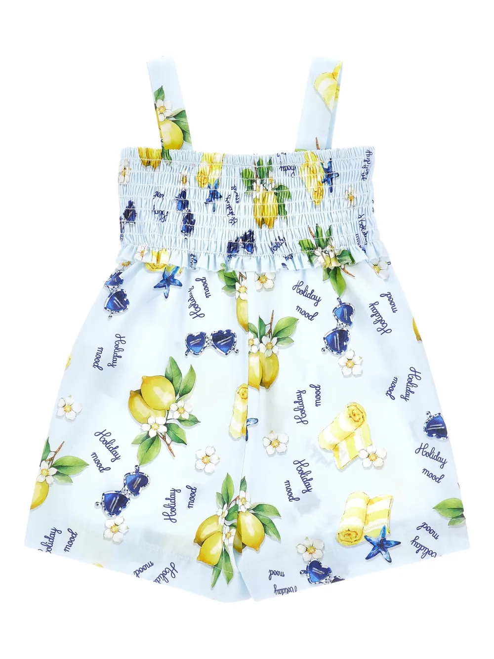  Monnalisa Holiday Mood Printed Playsuit - Blue 
