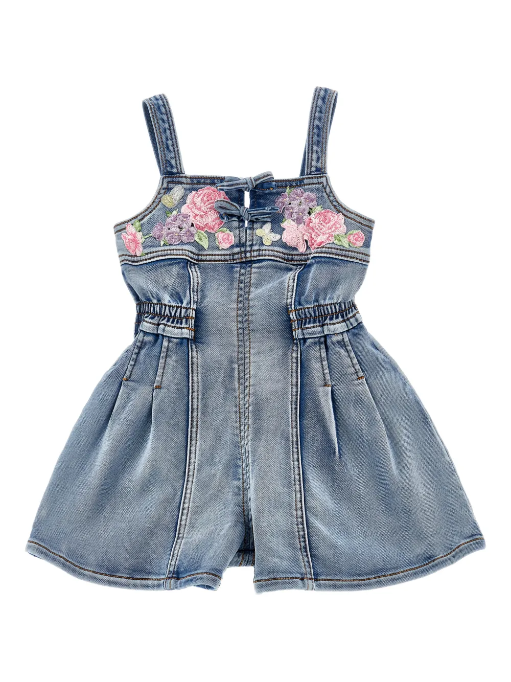 Monnalisa Playsuit mit Stickerei - Blau