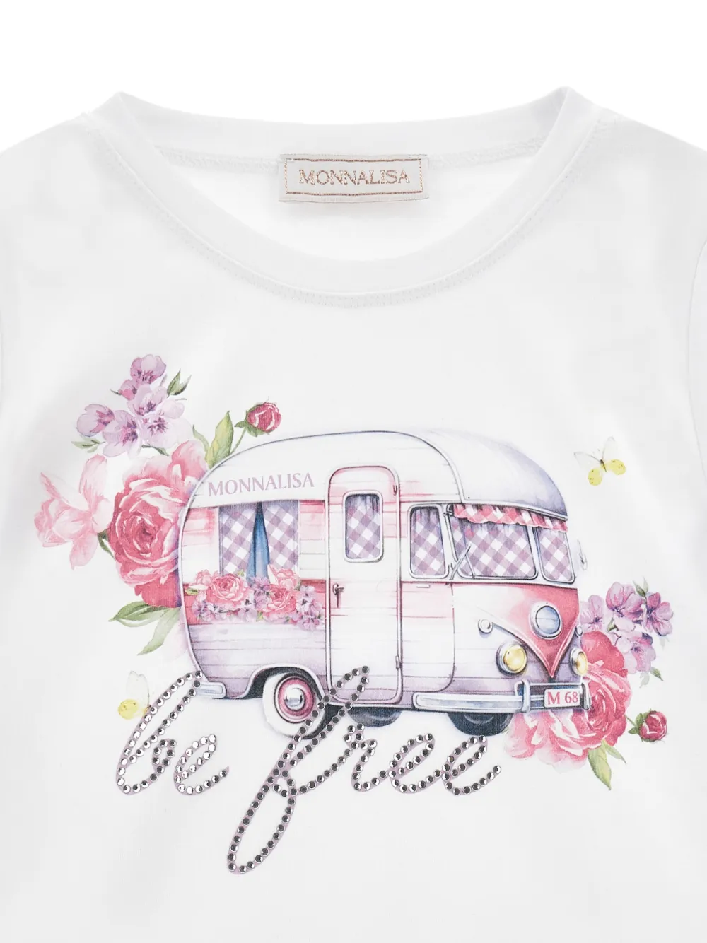 Monnalisa T-shirt met grafische print Wit