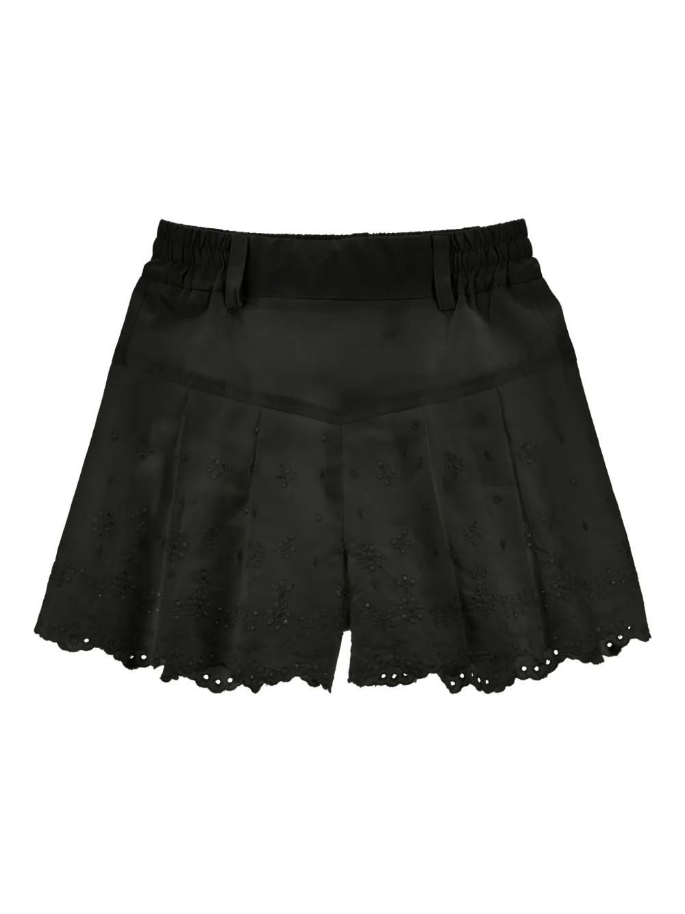 Monnalisa Shorts con orlo a smerlo - Nero