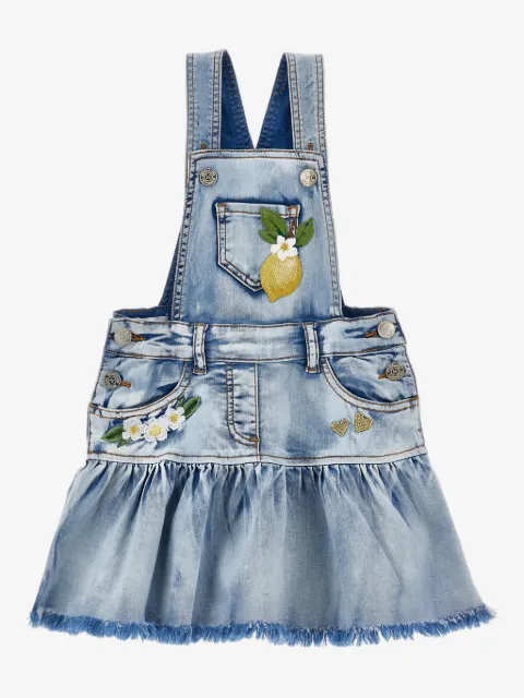 Monnalisa lemon-embroidered playsuit