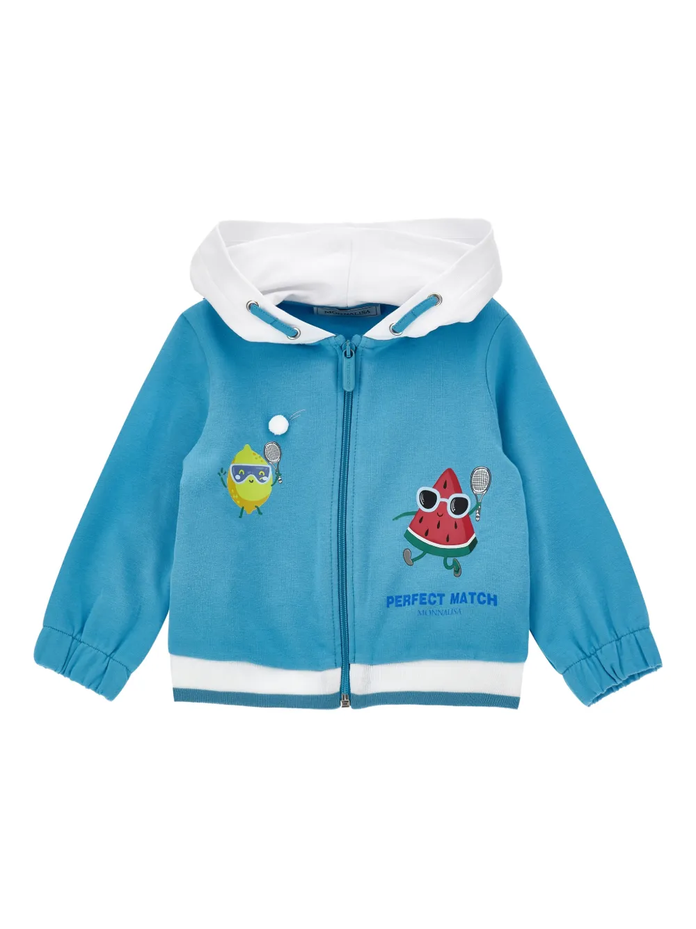 Monnalisa Felpa con stampa e cappuccio - Blu