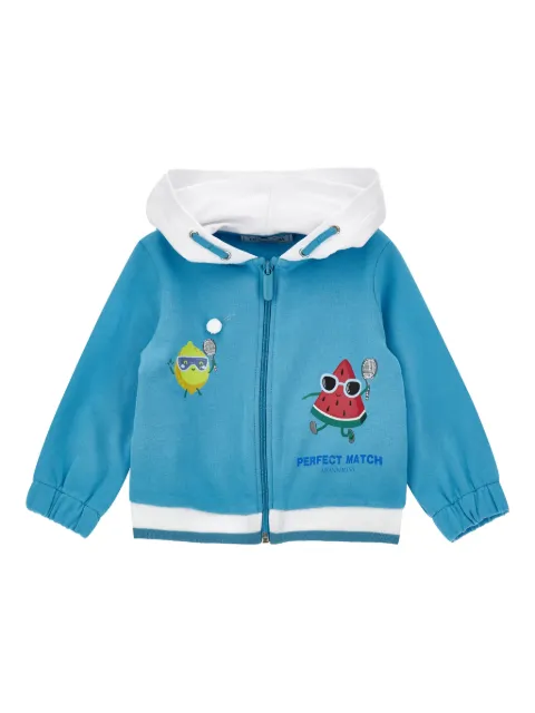 Monnalisa print zipped hoodie