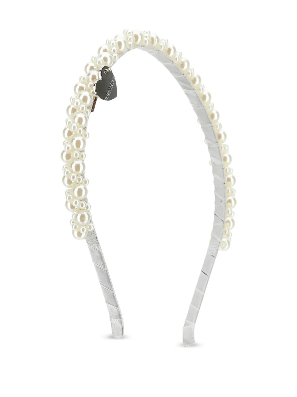 Monnalisa Pearl Heart Headband - White 
