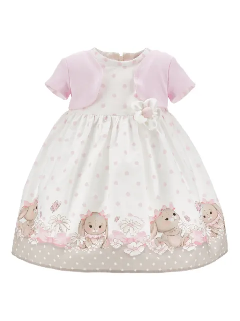 Monnalisa flower polka-dot dress