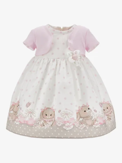 Monnalisa flower polka-dot dress