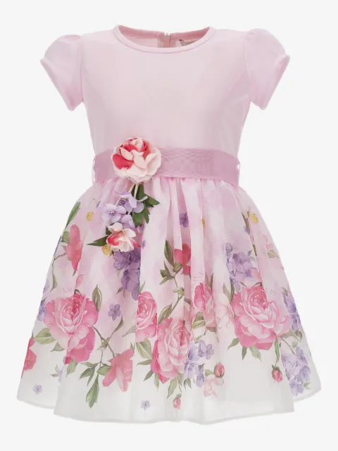 Monnalisa vestido con aplique floral