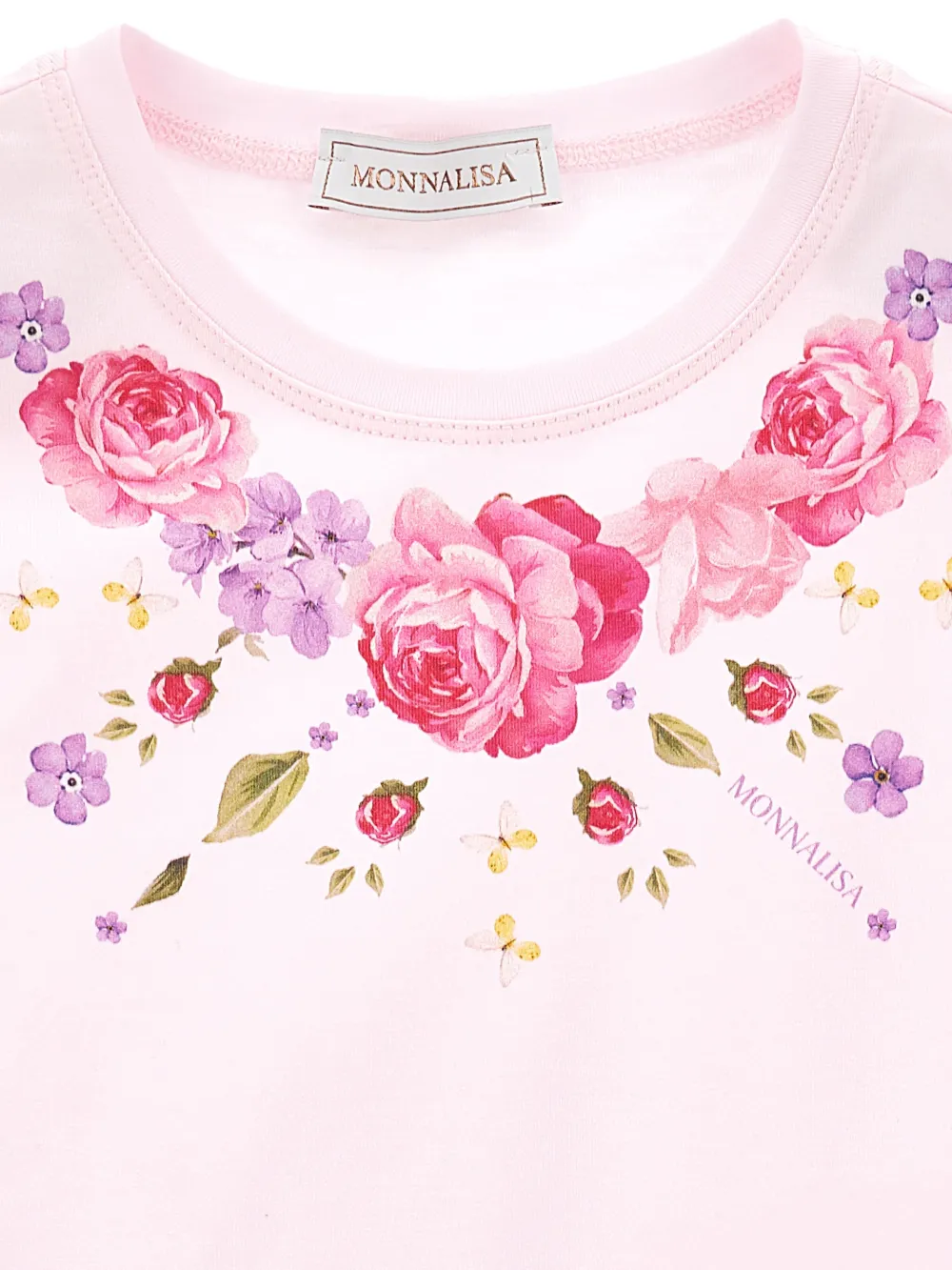 Monnalisa T-shirt met bloemenprint Roze