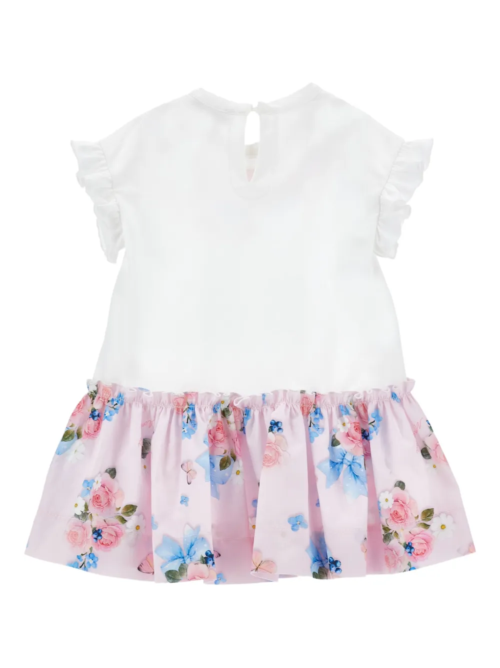 Monnalisa Jurk met bloemenprint - Wit