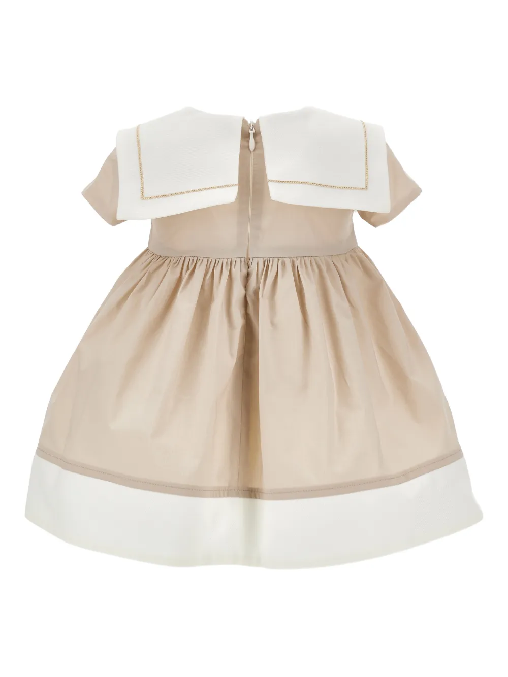 Monnalisa Jurk met bloemenpatch Beige