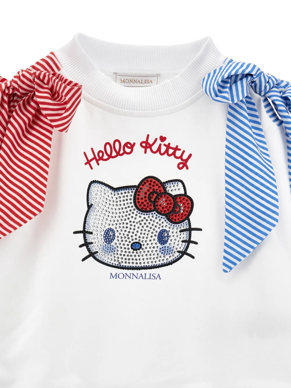 Monnalisa Sweater met grafische strik Wit