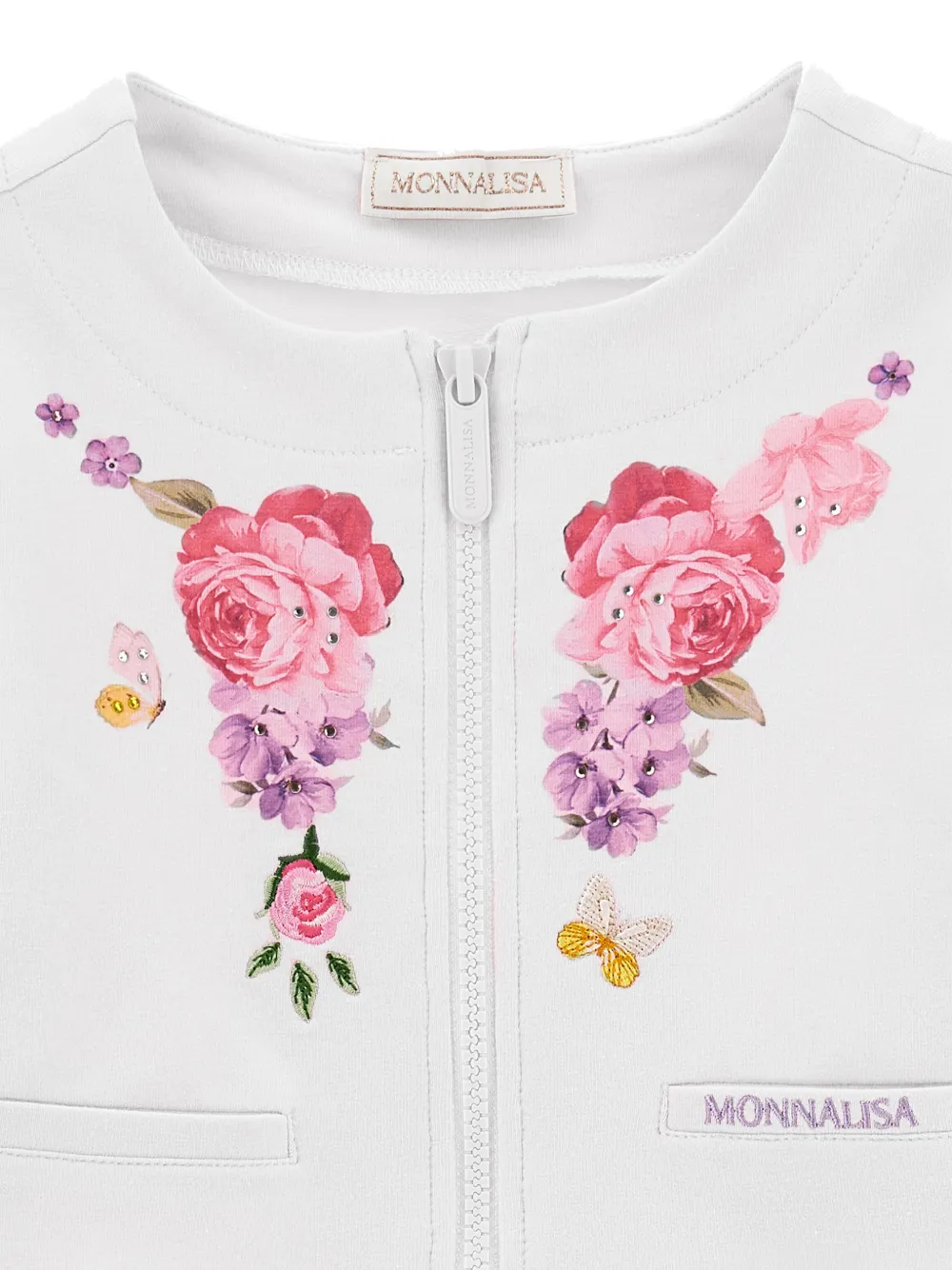 Monnalisa Jack met bloemenprint Wit