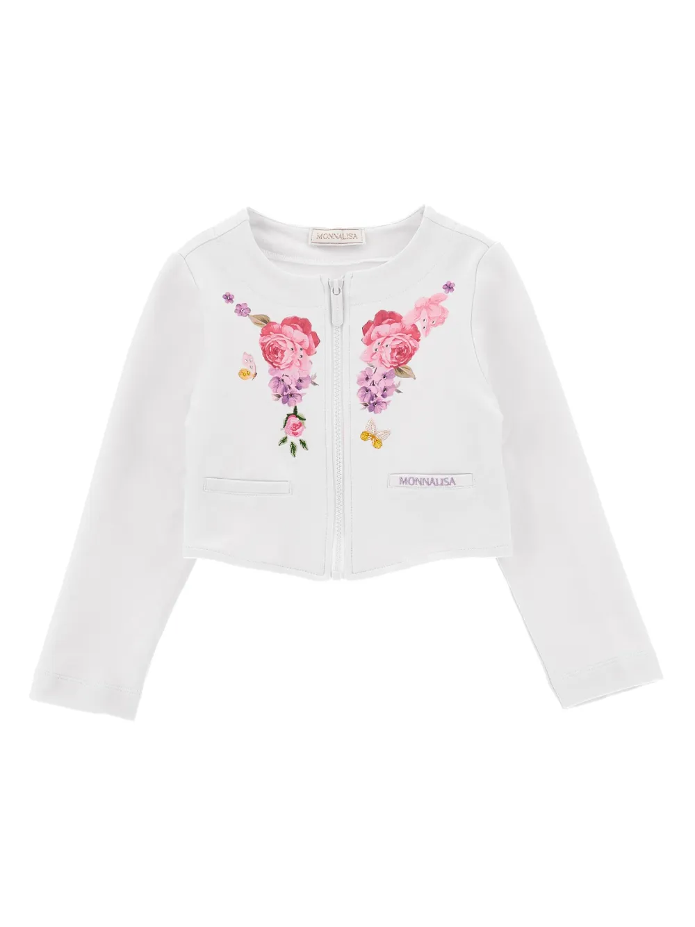Monnalisa Giacca a fiori - Bianco