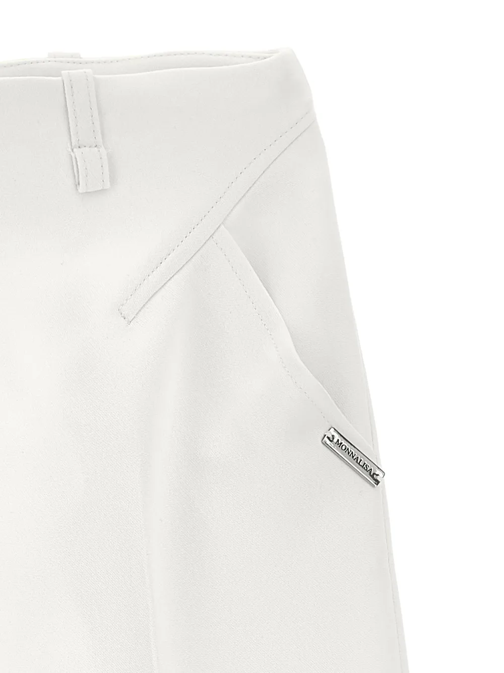 Monnalisa Broek met logoplakkaat Wit