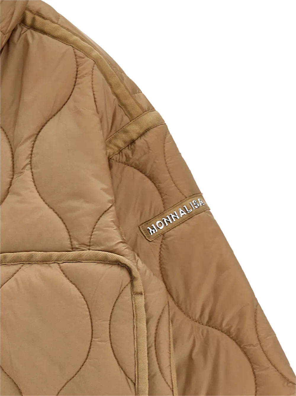  Monnalisa Quilted High-neck Jacket - Brown 